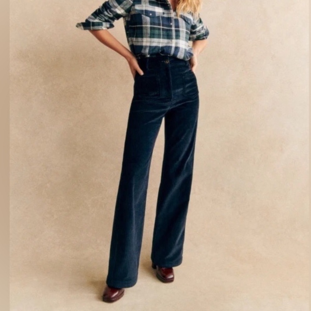 Stylish Dark Blue Corduroy Pants